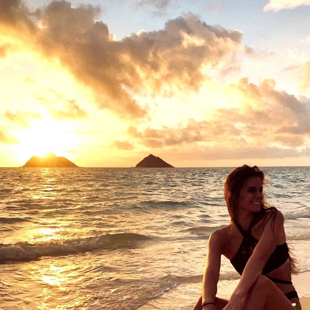 girl smiling at Lanikai!