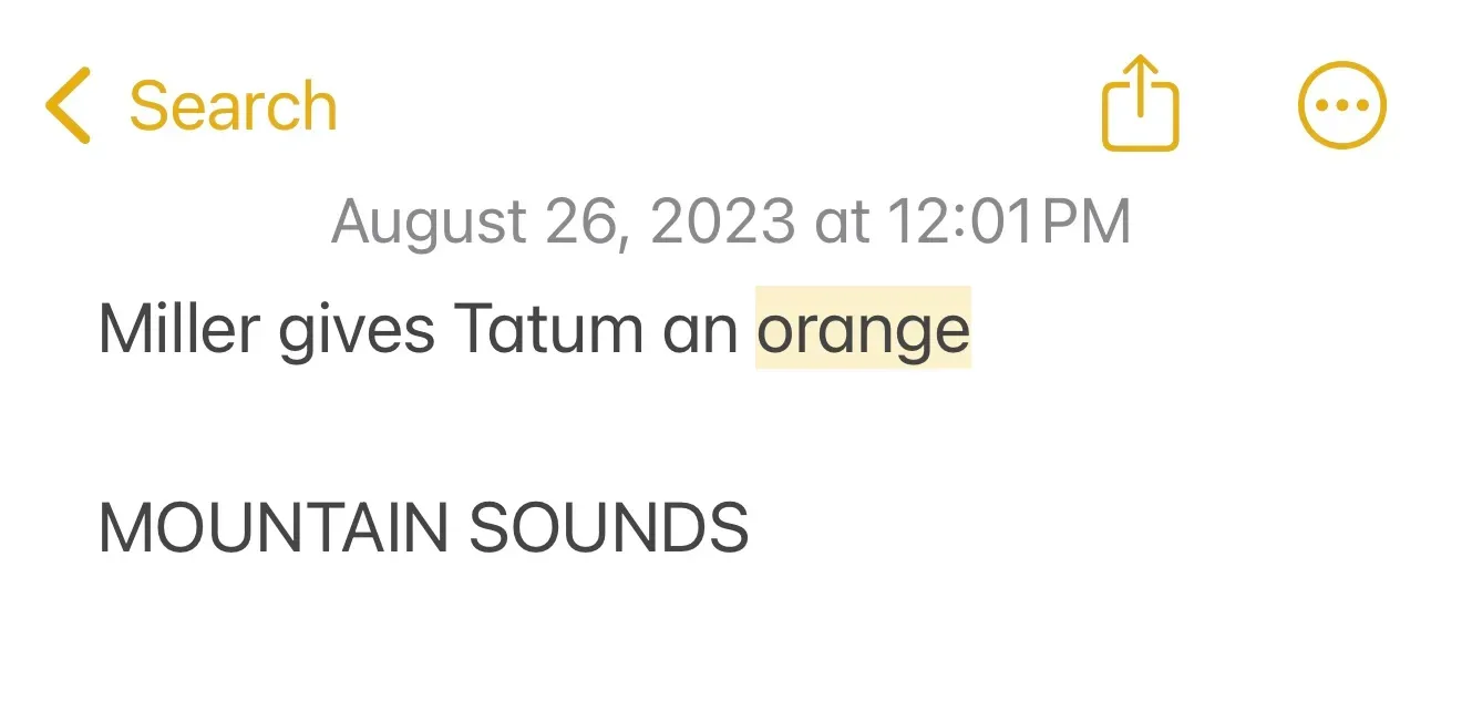 gives an orange