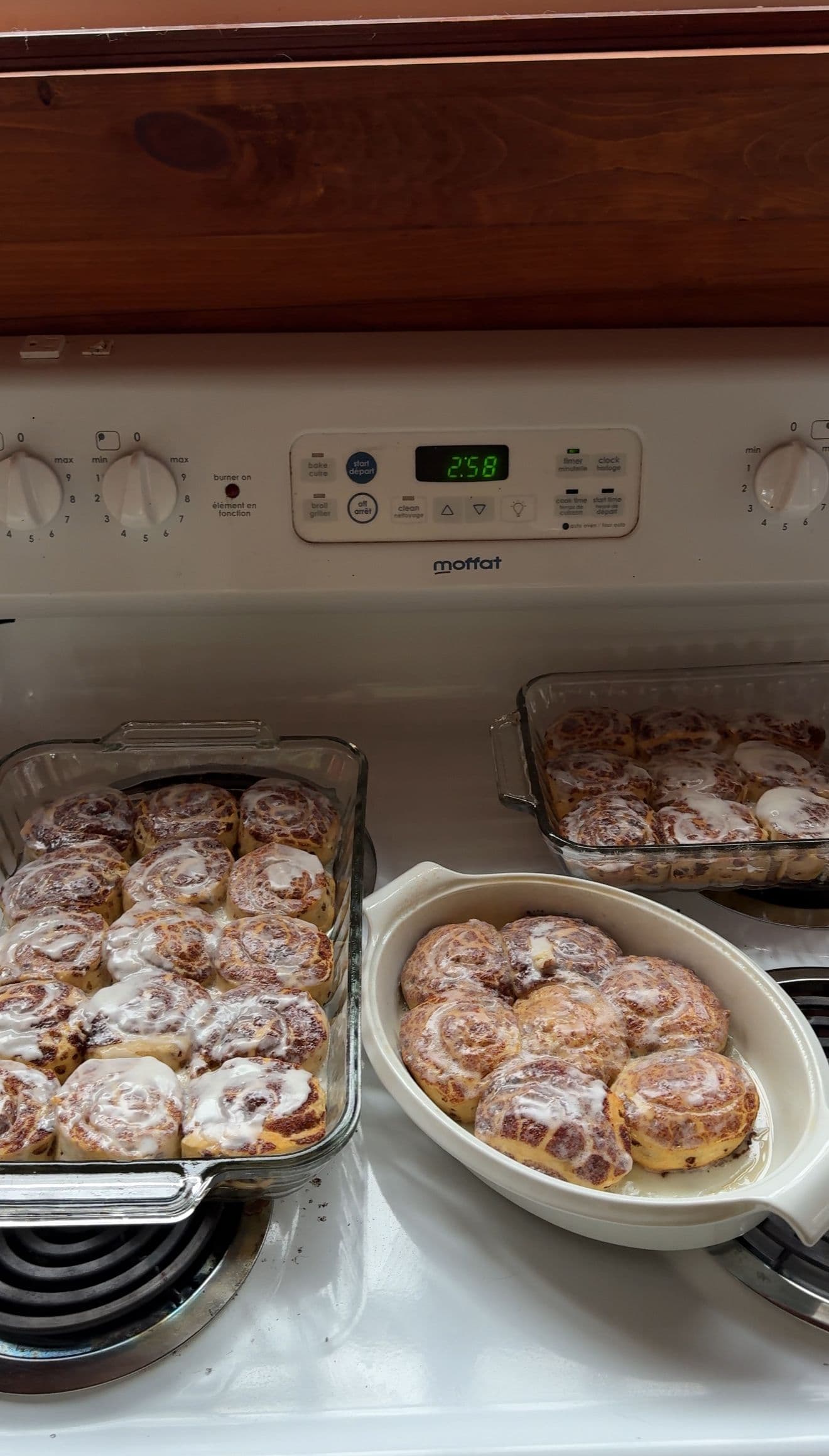 cinnamon rolls on stovetop