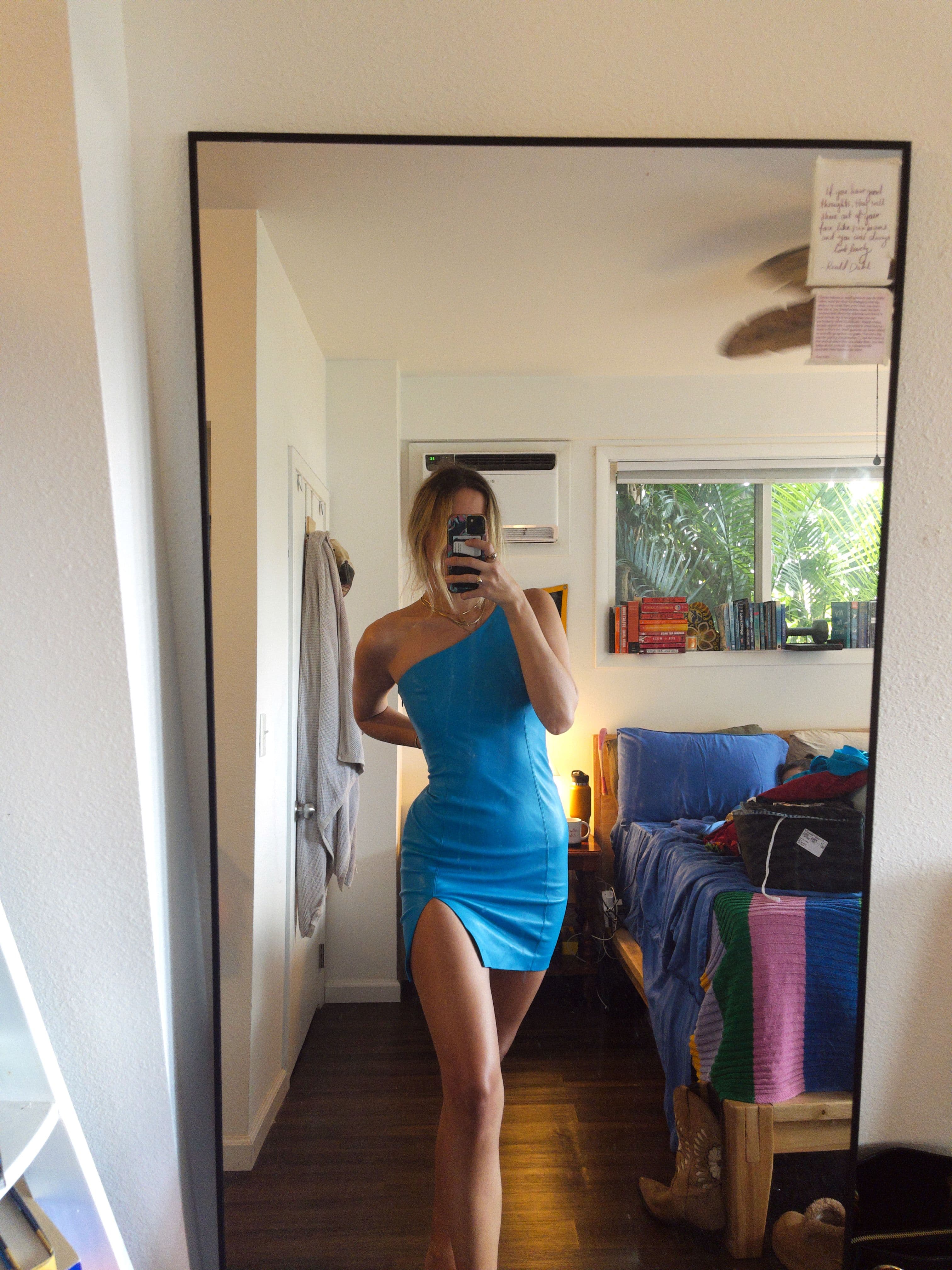 blue cocktail dress