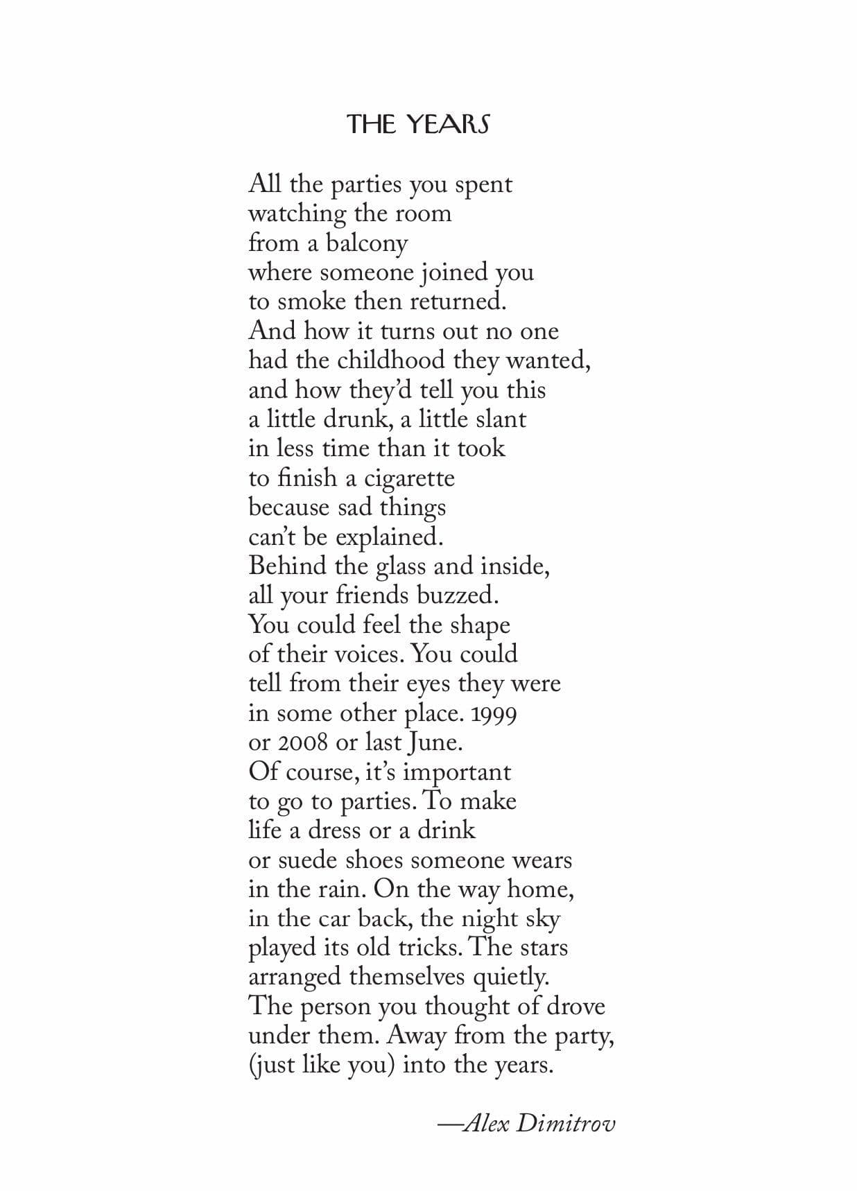 into the years poem